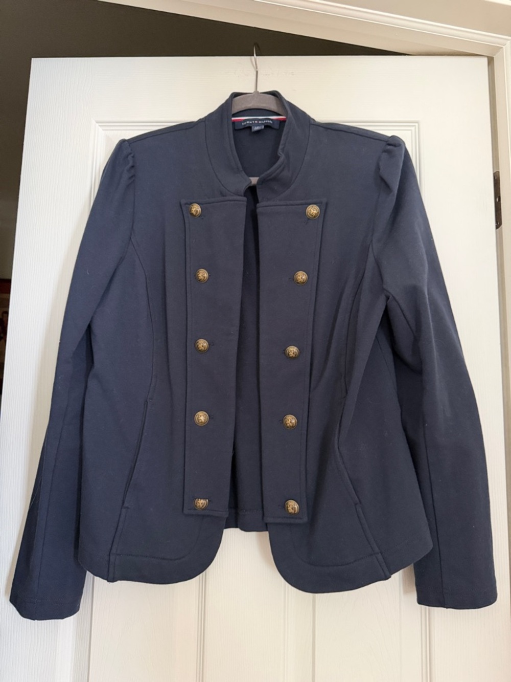Tommy Hilfiger Navy Double-Breasted Military-Style Blazer